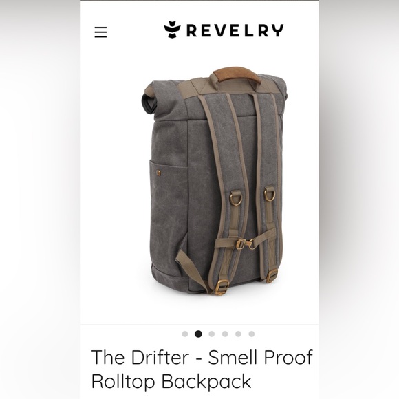 Revelry’s The Drifter smell proof and water resistant rolltop backpack. - Picture 2 of 5